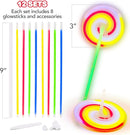ArtCreativity Lollipop Glow Sticks for Kids - Set of 12 Spinner Light Up Sticks - Halloween Glow Stick Light Up Party Favors - Glow in The Dark Accessories by TinyTreasures Baby Boutique