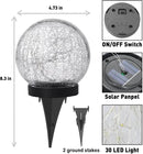 Solar Lights Outdoor Garden Decorative - 2 Pack Solar Globe Lights Upgrade Waterproof with 30 LEDs Cracked Glass Ball Lights for Yard Patio Pathway Lawn Outside Decor (4.73") Warm White by GreenHaven Gardens