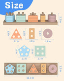 Montessori Toys for 1 2 Year Old Girl and Boy Birthday Gifts, Shape Sorter Wooden Toys for Toddlers Age 1-3 2-4, Learning Educational Sensory Stacking Toddler Puzzles by TinyTreasures Baby Boutique