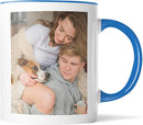 Custom Mug Upload Your Picture Personalized Coffee Mug with Photo Text Name Customized Cup Unique Ideas Gifts for Men Women Mom Dad Halloween Christmas Thanksgiving Friend Family (Blue, 11oz) by TinyTreasures Baby Boutique