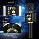 BONAOK Wireless Bluetooth Karaoke Microphone, 3-in-1 Portable Handheld Mic Speaker Machine for All Smartphones, Gifts to Girls Boys Kids Adults All Age Q37(Black Gold) by TinyTreasures Baby Boutique