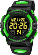 Kids Watch,Boys Watch for 3-15 Year Old Boys,Digital Sport Outdoor Multifunctional Chronograph LED 50 M Waterproof Alarm Calendar Analog Watch for Children with Silicone Band,Kids Gift by TinyTreasures Baby Boutique