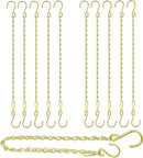 RIFNY Gold Hanging Chains with Hooks, 10 Pieces 20 Inch Chain for Hanging Bird Feeders Planters Baskets Billboards Lanterns Wind Chimes Ornaments Outdoor/Indoor Use (20 inch 10pcs) by GreenHaven Gardens