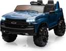 Hetoy 24V 2-Seater Truck Licensed Chevrolet Silverado Ride On Car Toy w/Parent Remote Control,4xSpring Suspension, 3 Speeds, Wireless Music, MP3 Player, Electric Vehicle Car for Kids, Blue by TinyTreasures Baby Boutique