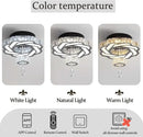 Flashing God 16 Inch Mini Chandelier Modern Crystal Chandeliers Light Semi Flush Mount Ceiling Light Fixture Small Black Chandelier for Bedroom Hallway Kitchen Foyer by CozyNest Decor