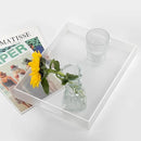 Large Acrylic Serving Tray Decorative Ottoman Coffee Table Vanity Tray Tea Fruit Platter Snack Appetizer Dessert Drink with Handles for Bar Kitchen Party, Frosted by CozyNest Decor