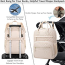 Diaper Bag Backpack Tote for Women Large Capacity, Baby Bag with Insulated Pockets Multifunctional Diaper Bags For Baby Girl Boy Waterproof Baby Bags For Boys Girls Maternity Bag Beige by TinyTreasures Baby Boutique