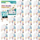ESRICH 20 Set Mini Canvas Painting Kit, Minis Acrylic Paint Set, Valentines Day Gifts,4*4in Stretched Canvas with Easel, Acrylic Paints,Brushes,Palette,Mini Easel Canvas for Kids Adults Painting Party by TinyTreasures Baby Boutique