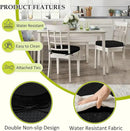 Chair Cushions for Dining Chairs, Indoor Chair Cushions with Ties，Waterproof Chair Pads Set of 6, Black, 17x16x2.5 Inch by GreenHaven Gardens