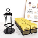 Tea Bag Organizer Coffee Holder Storage Spinning Carousel Basket Black Adjustable Tea Caddy For Kitchen Counter, Countertop, Cabinet by CozyNest Decor