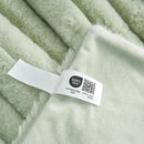 Cozy Bliss Faux Fur Throw Blanket for Couch, Cozy Warm Plush Striped Blanket for Sofa Bedroom Living Room, 50 * 60 Inches Sage Green by CozyNest Decor
