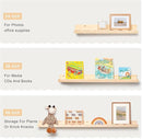 Fun Memories Picture Ledge Shelf for Wall, 36 inch Pine Wood Nursery Book Shelves Set of 2- Wall Book Shelves for Kids Room, Home Decor - Kitchen Spice-Natural by TinyTreasures Baby Boutique