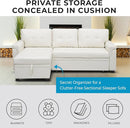 Naomi Home Laura Sectional Sofa White/Air Leather by CozyNest Decor