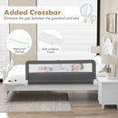 BABY JOY Bed Rails for Toddlers, 59‘’ Extra Long, Upgraded Swing Down Bed Guard w/Safety Straps, Folding Baby Bedrail for Kids Twin, Double, Full Size Queen & King Mattress (Gray, 59-Inch) by TinyTreasures Baby Boutique