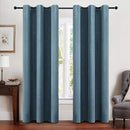 MIULEE Linen Blackout Curtains and Drapes 100% Room Darken Thermal Insulated Grommet Window Panels with Coating 2 PCs W 42 x L 84 inches Dusty Blue by TinyTreasures Baby Boutique