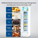 BODEGACOOLER 5.7 Cu.Ft Commercial Beverage Refrigerator,Commercial Cooler Refrigerators Glass Door Display Fridge for Bar,Drink,Tall Drink Cooler for Parties,Slim Single Door Display Fride by CozyNest Decor