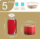 Sweejar Kitchen Canisters Ceramic Food Storage Jar, Stackable Containers with Airtight Seal Wooden Lid for Serving Ground Coffee, Tea, Sugar, Spice and More - 5 Fl Oz(Gradient Red) by CozyNest Decor