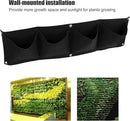 Atyhao Vertical Hanging Outdoor Wall Planter 4Pcs 4 Pocket Plant Grow Bag Wall Mounted Reusable Degradable Felt Garden Planter Herbs, Succulents Artificial Pl or Flowers. (Black) by CozyNest Decor