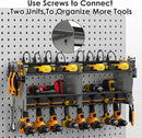 CCCEI Modular Power Tool Organizer Wall Mount with Charging Station. Garage 4 Drill Storage Shelf with Hooks, Drill Bit Heavy Duty Rack, Grey Tool Battery Holder Built in 8 Outlet Power Strip. by GreenHaven Gardens