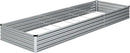12x4x1FT Galvanized Raised Garden Bed Kit,Vegetable Boxes-Rectangle Metal Flower Box,Large Planter Raised Beds Outdoor Garden for Planting,Fruit,Herb-Sliver by GreenHaven Gardens