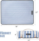 Picnic Outdoor Blankets Waterproof Extra Large - Beach Mat Sand Free Foldable with Carry Strap | Portable Camping Blanket | Park Blanket for Grass , Hiking, Travel, Concerts, Indoor (Cerulean Blue) by TinyTreasures Baby Boutique