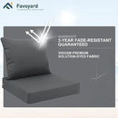 Favoyard Outdoor Seat Cushion Set 22 x 22 Inch Waterproof & Fade Resistant Patio Furniture Cushions with Removable Cover Deep Seat & Back Cushion with Handle and Adjustable Straps for Chair Sofa Couch by GreenHaven Gardens