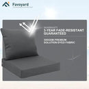 Favoyard Outdoor Seat Cushion Set 22 x 24 Inch Waterproof & Fade Resistant Patio Furniture Cushions with Removable Cover Deep Seat & Back Cushion with Handle and Adjustable Straps for Chair Sofa Couch by GreenHaven Gardens