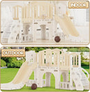 XJD 9 in 1 Toddler Slide Set, Kids Slide for Toddlers Age 1+, Toddler Climber Slide PlaySet with Basketball Hoop and Ball,Outdoor Indoor Playground for Toddlers 1-3 (Beige) by TinyTreasures Baby Boutique
