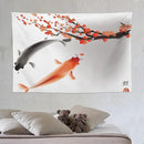 Houselerax Japanese Koi Fish Tapestry, Cherry Blossoms Asian Oriental Flower Branch Koi Fish Carp Tapestries Wall Hanging for Bedroom Living Room Office Decor 90"x60" by CozyNest Decor