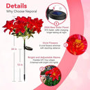 Neporal Solar Flowers Outdoor Waterproof Pink, 4PK 7-Stem Garden Solar Lights Decorative, 2 Lighting Modes, Solar Powered Garden Decor, Solar Yard Decor by GreenHaven Gardens