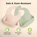 KeaBabies 2-Pack Silicone Baby Bibs for Eating - Sturdy Food-Grade Silicone Bibs for Babies Girl, Boy, Large Food Catcher, Clean & Put On Easily, Waterproof Toddler Feeding Essentials (Macaron) by TinyTreasures Baby Boutique