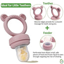 Silicone Baby Fruit Food Feeder & Mini Freezer Nibble Tray, Breastmilk Popsicle Molds for Baby Teething Relief, BPA Free Silicone Teething Toys Feeder for Safe Infant Self Feeding, Extra Food Pouches by TinyTreasures Baby Boutique