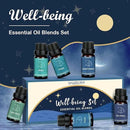 Well-Being Essential Blends Oils Set, Aromatherapy Oils Gift Set for Diffusers Home, Fragrance Oil Scent for Candle Soap Making - Happy, Calm Mind, De-Stress, Relax, Focus, Sweet Dreams by CozyNest Decor
