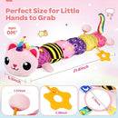 Baby Sensory Toys 0-6 6-12 Months, Musical Animal Stuffed Plush Unicorn Cat Toy for Infant 0-3-6 Months & Up, Tummy Time with Mirror Crinkle Rattle, Christmas Baby Shower Gifts for Newborn Boys Girls by TinyTreasures Baby Boutique