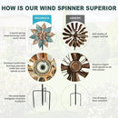 Decoroca Outdoor Wind Spinners Copper - 360 Degrees Metal Swivel Flowers&Leaves Wind Spinners for Patio, Lawn, Yard and Garden - for Classical Style - Festival Outdoor Decor by GreenHaven Gardens