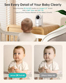 2K Video Baby Monitor with Camera and Audio, 3000ft Long Range Baby Monitor No WiFi 5.5" FHD Screen ANC Baby Camera Wireless, Feeding Clock, Night Vision, 2-Way Talk, AI Cry Detect, 6000mAh by TinyTreasures Baby Boutique