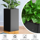 Tall Planters 26 Inch Square Metal Plant Pot with Removable Insert Shelf and Drainage-Modern Tall Black Planters for Indoor & Outdoor-Front Porch,Patio,Garden (14" L X 26" H) by CozyNest Decor