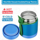 10oz Soup Thermo for Hot Food Kids,Lunch Thermo Kids Food Jar with Spoon Hot Insulated Food Containers,Leak Proof Stainless Steel Wide Mouth Lunch Food Jar for School(Blue) by TinyTreasures Baby Boutique