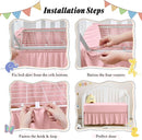 Horbaunal 2 Pack Set Crib Skirt & Crib Bed Sheet, Pink Crib Bed Skirt 28" x 52" with 14" Drop Dust Ruffle, Soft Microfiber Toddler Bedskirt Nursery Bedding Skirt for Baby Girls and Boys by TinyTreasures Baby Boutique