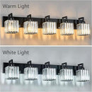 Modern Bathroom Vanity Light 5-Lights Plating Black Vanity Light Crystal Wall Light Bathroom Light Fixtures by CozyNest Decor