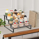YINMIT Wooden Display Riser Stand, Tiered Perfume and Cologne Organizer Stand, 4 Tier Spice Rack Organizer, Rustic Display Shelf for Candles (4 Tier,Grey) by CozyNest Decor