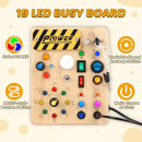Joyreal Montessori Toddler Busy Board, 19 Led Wooden Sensory Board Educational Toy, Montessori Toys for 1-6 Year Old, Travel Toys Gifts for Toddlers Boys and Girls by TinyTreasures Baby Boutique