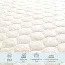 FABDREAMS Organic Quilted Mattress Protector Full Size | Mattress Pad| Mattress Cover| Naturally Breathable | Noiseless| Fits up to 17" Deep Pockets| Temperature Regulating | Ivory by TinyTreasures Baby Boutique