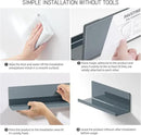 Adhesive Floating Shelves for Wall No Drilling, 12 Inch Acrylic Self Adhesive Shelves, Stick on Shelves, Dorm Wall Shelf, for Bathroom, Kitchen, Bedroom, Office, Gaming Room, Gray by CozyNest Decor