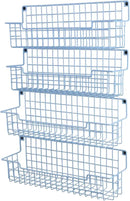 Spice Rack Wall Mount, Wall Spice Organizer for Kitchen Cabinet Door, Pack of 4 Hanging Spice Rack for Wall Saving Kitchen Space, Light Blue by CozyNest Decor