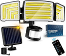 Solar Motion Sensor Flood Lights Outdoor - 4000LM 4 Lighting Modes, 72FT Sensing Distance, Split 3000mAh Solar Panel, IP65 Waterproof Security Lights with Remote for Porch Yard Patio Garage by GreenHaven Gardens