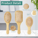 Bamboo Hair Brush Set, Natural Wooden Bamboo Comb Paddle Detangling Hairbrush for Hair Growth - Wide-tooth and Tail Comb Suitable for Thick/Thin/Curly/Dry Hair by TinyTreasures Baby Boutique