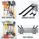 Wall Mount Tool Storage Rack, Heavy Duty Garage Organizer, Garden Hooks and Hangers, Hold Up to 350lbs Grey AK806 by GreenHaven Gardens