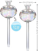 NiHome Plant Watering Globes 2-Pack, Iridescent Glass Cactus Self Watering Globe, Glass Waterer for Potted Plants - 4.7OZ/140 ML Capacity Automatic Mini Irrigation System, Adorable Gardening Gift by GreenHaven Gardens