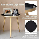 AOJEZOR Side Table: End Table for Any Room - Round Side Tables for Small Spaces - Black Top with 3 Gold Legged by CozyNest Decor